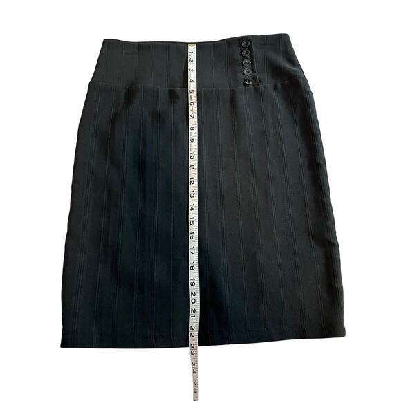 NWT LIME Black Pencil Skirt Women’s Size M Button High Waist Career Office - Picture 9 of 13